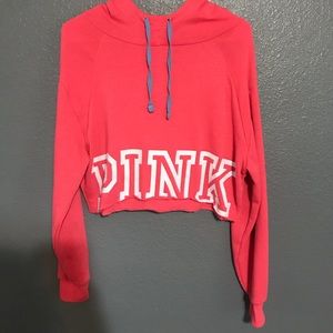 PINK pullover crop hoodie